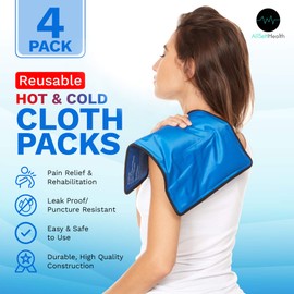 4 Pack XXL Reusable Hot and Cold Gel Ice Packs for Injuries | Cold Compress, Ice Pack, Gel Ice Packs, Cold Pack, Gel ice Pack, Cold Packs for Injuries | 11x14.5 in Blue