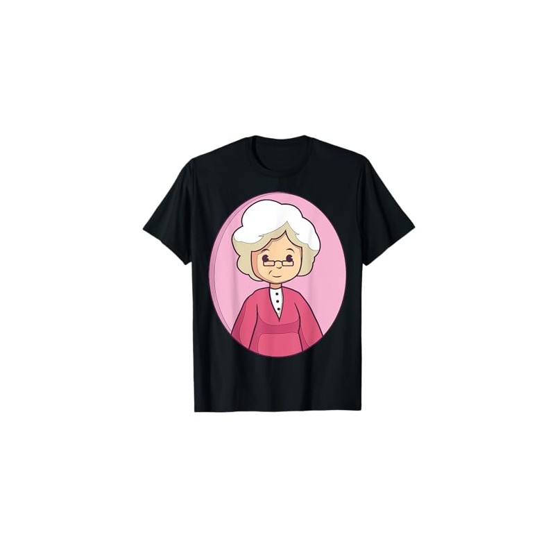 Cute Cartoon Grandma Character Illustration For Kids T-Shirt