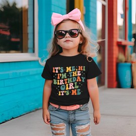 AG AGUU It’s Me I’m The Birthday Girl Shirts Toddler Kids Girls Birthday Tees T-Shirt Party Outfits Tops 5-12 Years(Black-6th)