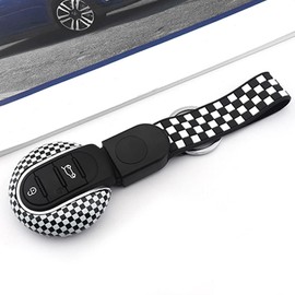 MANG JIANG Union Jack Design Remote Key Case Fob Shell For Mini Cooper KeyCase Cover F54 F55 F56 F60 KeyChain 2014+, Checkered, standard