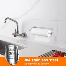 Kitchen Roll Holder Under Cabinet Wall Mounted Paper Towel Holder Stainless Steel Paper Rack for Kitchens Bathrooms Living Rooms