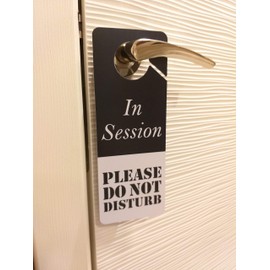 Do Not Disturb Sign -In Session, Door Hanger 2 Pack, Double Sided, Ideal for using in any places like Offices, Clinics, Law Firms, Hotels or during Therapy, Massage, Spa Treatment, Counseling Sessions