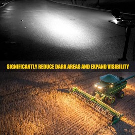 LED Tractor Lights 2 Pcs 4 Inch 12v Flood Light Round Waterproof Work Truck Lights for Equipment Vehicle Off Road SUV ATV UTV 4WD