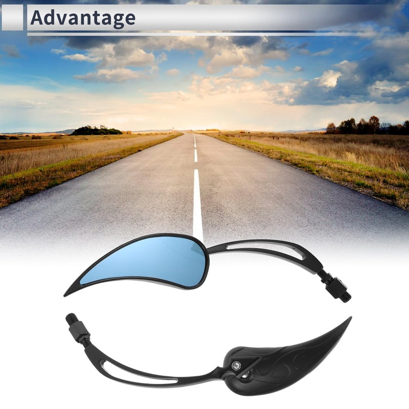 X AUTOHAUX 1set Universal Motorcycle Rear View Mirrors Adjustable Bar