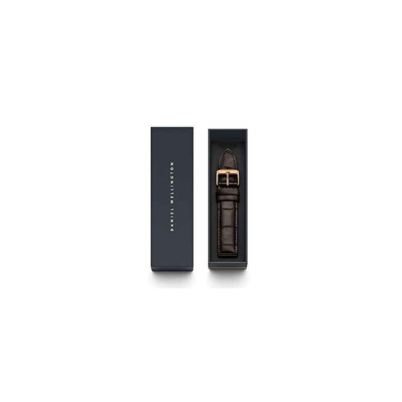 Daniel Wellington York Rose Men's Brown Leather Buckle Watch Strap