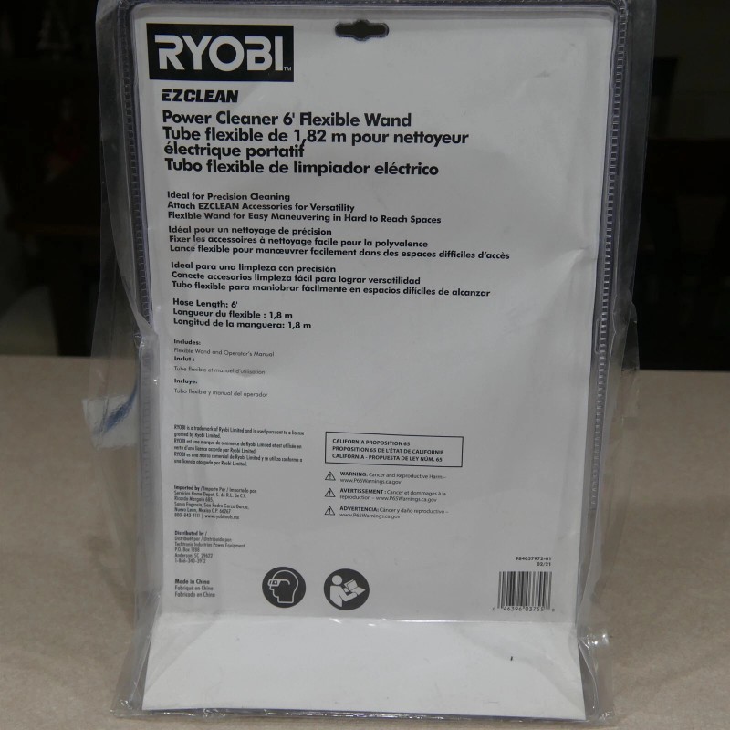 RYOBI EZCLEAN Power Washer Cleaner 6' Flexible Wand RY3112FW ~