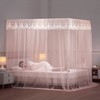 Lace Curtain Style Bed Mosquito Net (180x200cm) (Pink) 3ea