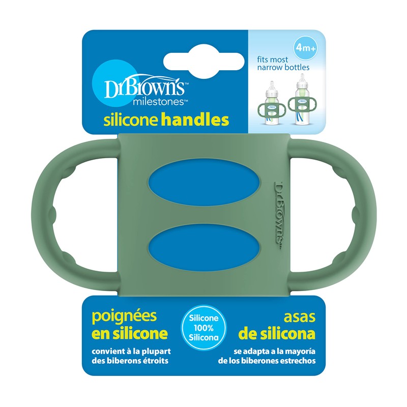 Dr. Brown's Milestones 100% Silicone Baby Bottle Handles, Narrow, Removable