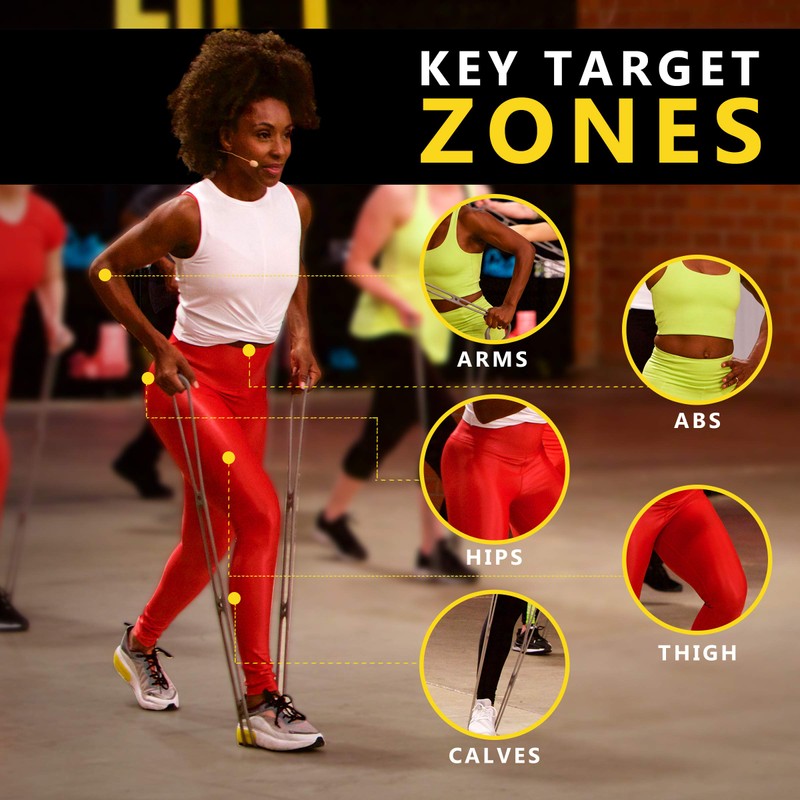 Walk at Home Workout Bands 7 Ring Adjustable Resistance Bands