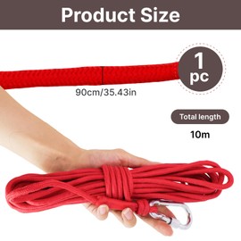 6mm Floating Climbing Rope and Tow Rope 10m Heavy Duty Marine Mooring Rope with Stainless Steel Carabiner for Kayak, Boat, Canoe, Tent Guy Ropes for Tents and Outdoor Use,High Visibility Orange