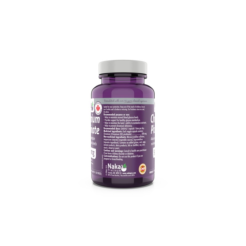 NAKA Naka Platinum Chromium Picolinate 500 mcg per capsule BONUS