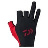 Daiwa 25DG-6425 Absorbent Quick-Drying Gloves, 3-Piece Cut, Black, L