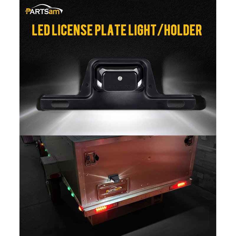 Partsam LED License Plate Light Waterproof 12V DC License Tag
