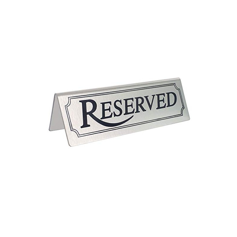 10 Stainless Steel Reserved Table Signs - BarBits Tabletop Tent