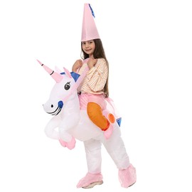 AirSuit® Inflatable Unicorn Costume for Children, Size 90-120 cm, Costume for the Costume Party, Made of Durable Polyester, Comfortable to Wear, Includes Inflation System, OriginalCup®