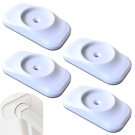 Baby Gate Wall Protector 4 Pack - Cup Pads to Guard Your Walls from Pressure Mounted Baby Gates, Pet Gates, Safety Gates, Shower Curtain Rods, and More (White, Universal Square)