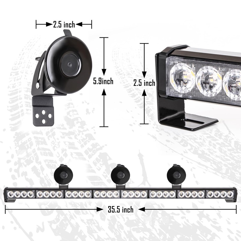 Emergency Light Bar 36 Inch 16 Flash Modes 32 Led