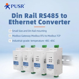PUSR Din Rail RS485 to Ethernet Converter Modbus RTU to TCP Modbus Gateway Transmit Data transparently Between TCP/IP and RS485 User-Defined Webpage USR-DR302