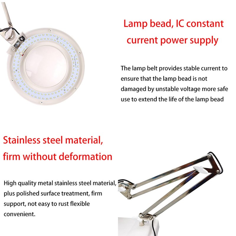 WYDDDARY 15X Magnifying Glass with Light and Stand 2-in-1 LED