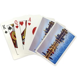 Lantern Press Chicago, Illinois, Skyline at Day (52 Playing Cards, Poker Size Card Deck with Jokers)