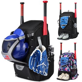 SUIOPPYUW Youth Baseball Bag For Boys 8-12 Large Capacity And Organized Durable Waterproof Baseball Bags For Boys 8-12, black