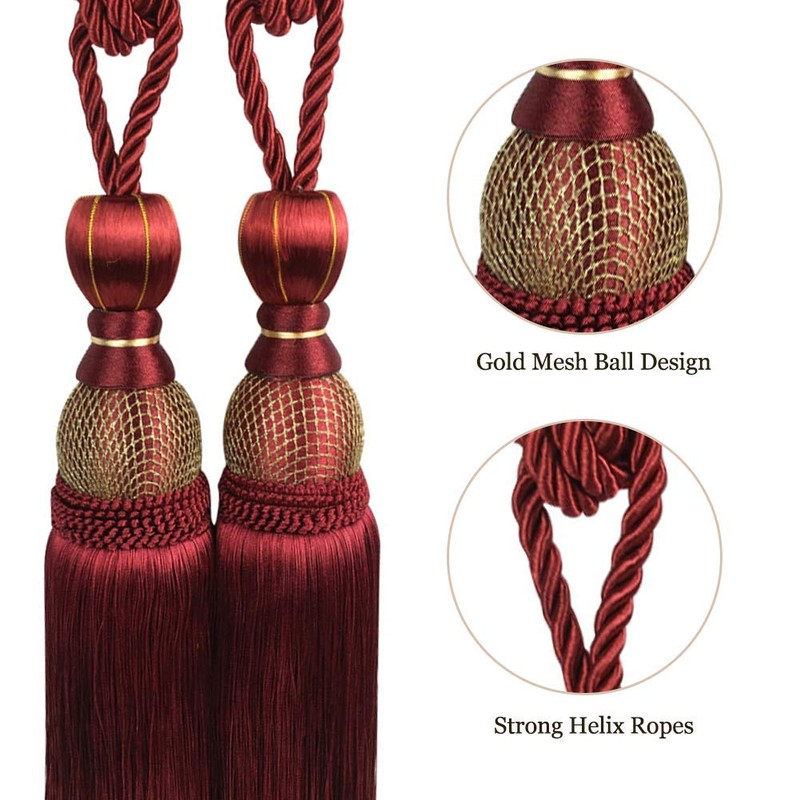 EleCharm 1 Pair Simple Elegant Curtain Cord Tie Drape Holdback