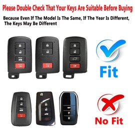 Yuebutor Key Fob Cover Case Compatible with Toyota Highlander Camry RAV4 Corolla Avalon Tocoma Tundra 4Runner Sequoia Accessories Shell Protector (Blue)