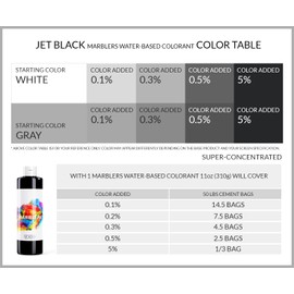 MARBLERS Liquid Colorant 11oz (310g) [Jet Black] | Water-Based | Dye, Tint, Pigment | Odorless | Non-Toxic | For Concrete, Cement, Mortar, Grout, Gypsum, Water-Based Paint, Jesmonite, Plaster