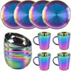 JEPISADI Stainless Steel Dinnerware Set - Plates and Bowls Set