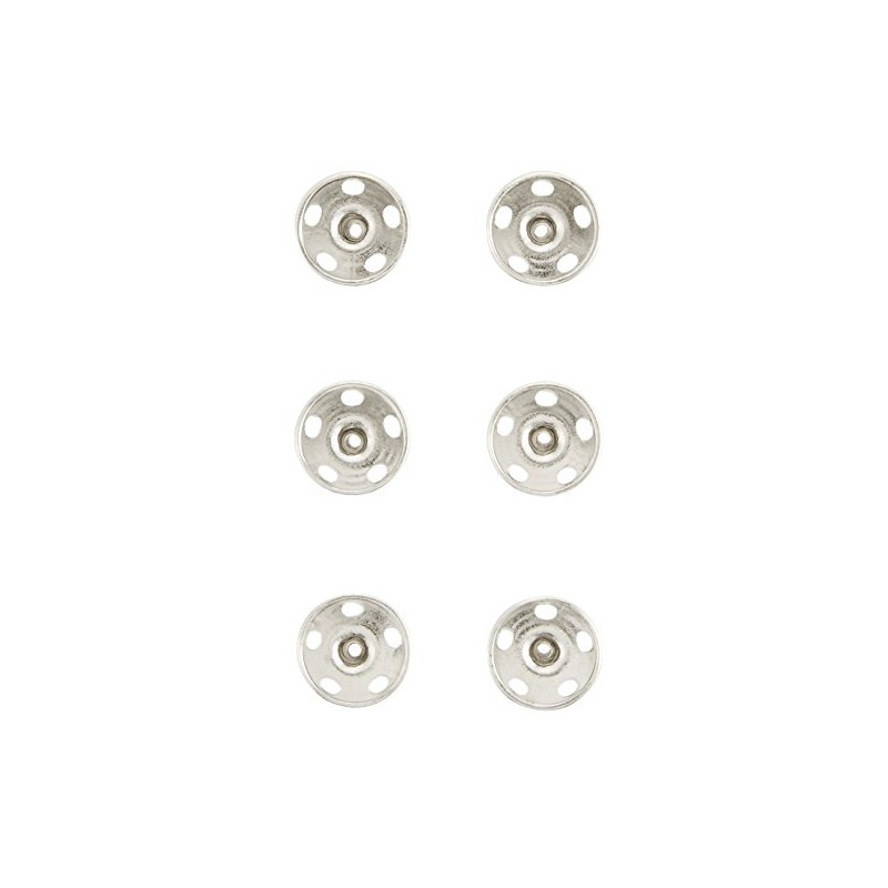 Clover Snaps 0.5 inches (12 mm), 6 Pairs, Silver 26-545