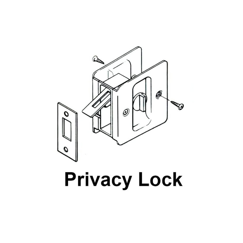 QCAA Solid Brass Sliding Pocket Passage Door Pull, Matte Black,