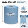 4 Rolls Industrial Cleaning Wipes Jumbo Roll 500 Sheets 12"x