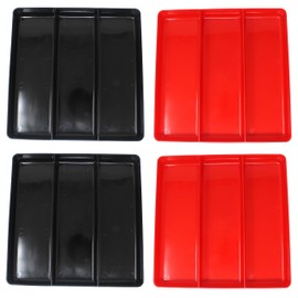 Black & Red Stackable Lightweight 3 Compartment Organizer Tray Kit (2)