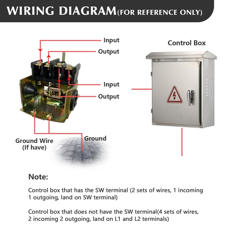 Water Pressure Switch 40-60 PSI Well Pump Pressure Control Switch