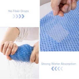 AUECOOME Spa Robe Bath wrap Towels for Women and Hair Drying Towel Waffle Spa Wraps with Pocket Adjustable Closure Lightweight Towel Wraps for Bath Shower (4, Blue)