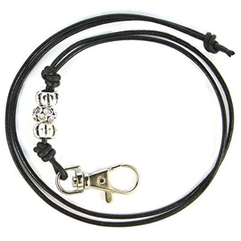 tameho Dog Whistle Band - Leather with Decorative Designer Charms PSP - Handmade in Germany - Black
