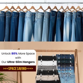 Closet Space Savers Skirt Hangers 6-Tier Pack of 3 | Pant Hangers with Clips Space Saver | Dorm Closet Organizer Bathing Suit Organizer and Hanger Organizer for Clothes