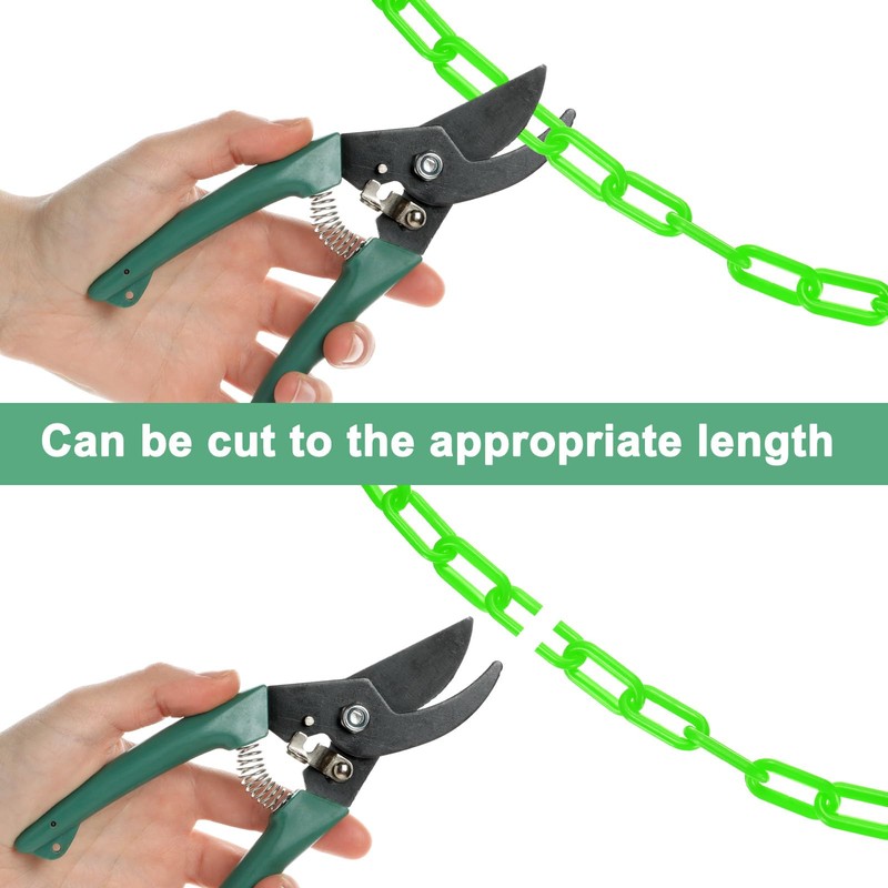 M METERXITY Plastic Barriers Chain, 10Ft Length Green Plastic Waterproof