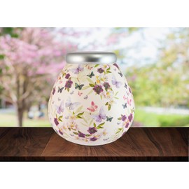 Pot Of Dreams Box | Butterfly Florals Money Pot | Break to Open Piggy Bank | Amusing Saving Jar or Keepsake for Home Décor for Women & Men | Ceramic | Light Pink, Multi, One Size