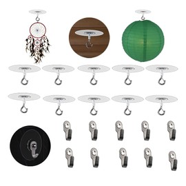 Crhexpva No Drilling No Hole Adhesive Hooks for Popcorn Ceiling, Easy Hanging Smooth or Unsmooth Tile Concrete Glass Wood Wall Ceiling Surface