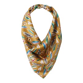 M&F Western 21"x21" Wild Rags Silk Patterned Scarf Bandana Gold Feather One Size