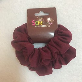 Lylac School Style Scrunchies 2 Piece Set, Burgundy
