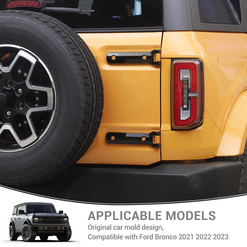 PDKLIN for Bronco Tailgate Hinge Cover Trim Black for Ford
