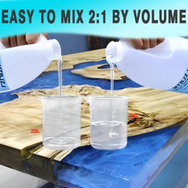 MTBJZJ Deep Pour Epoxy Resin, Crystal Clear Resin 3 Gallon, 2"-4" Ultra Clear Finish & Bubble-Free, 2:1 Art Casting Resin for Epoxy River Tables, Wood