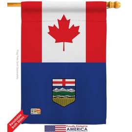 Canada Provinces Alberta Garden House Flags Kit Regional Canadian Territories Region Country Particular Area Small Decorative Gift Yard Banner Double-Sided Made in USA 28 X 40