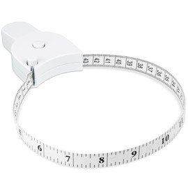 Body Measure Tape 60in (150cm), Lock Pin and Push-Button Retract, Ergnomic and Portable Design, 1 x 60in Mini Retractable Tape Measure White