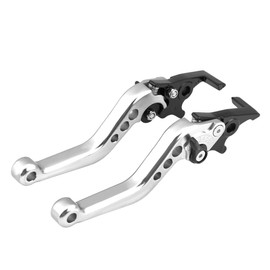 22mm Motorcycle Brake Lever Large Bike Scooter Left and Right Set of 2 Honda Suzuki GY6 Yamaha XMAX 400 Universal (Silver)