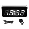 Desk Clock Glass Mirror Luminous Function LED Display Perpetual Calendar