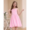 IBAKOM Girl Sleeveless Formal Party Prom Dress Ruffle Front Smocked