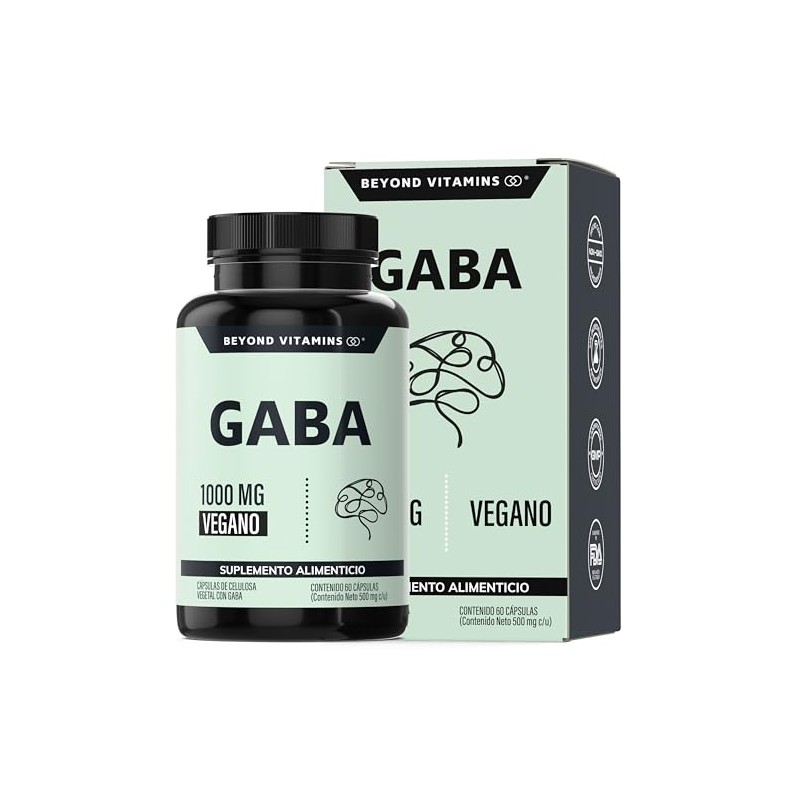 Beyond Vitamins Gaba 1000 Cápsulas Tecnología Vegana Ácido Gamma Aminobutírico